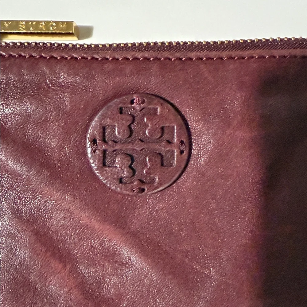 Tory Burch Dark Red Leather Wristlet